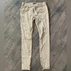 Pacsun Mens skinny khaki zipper denim jeans